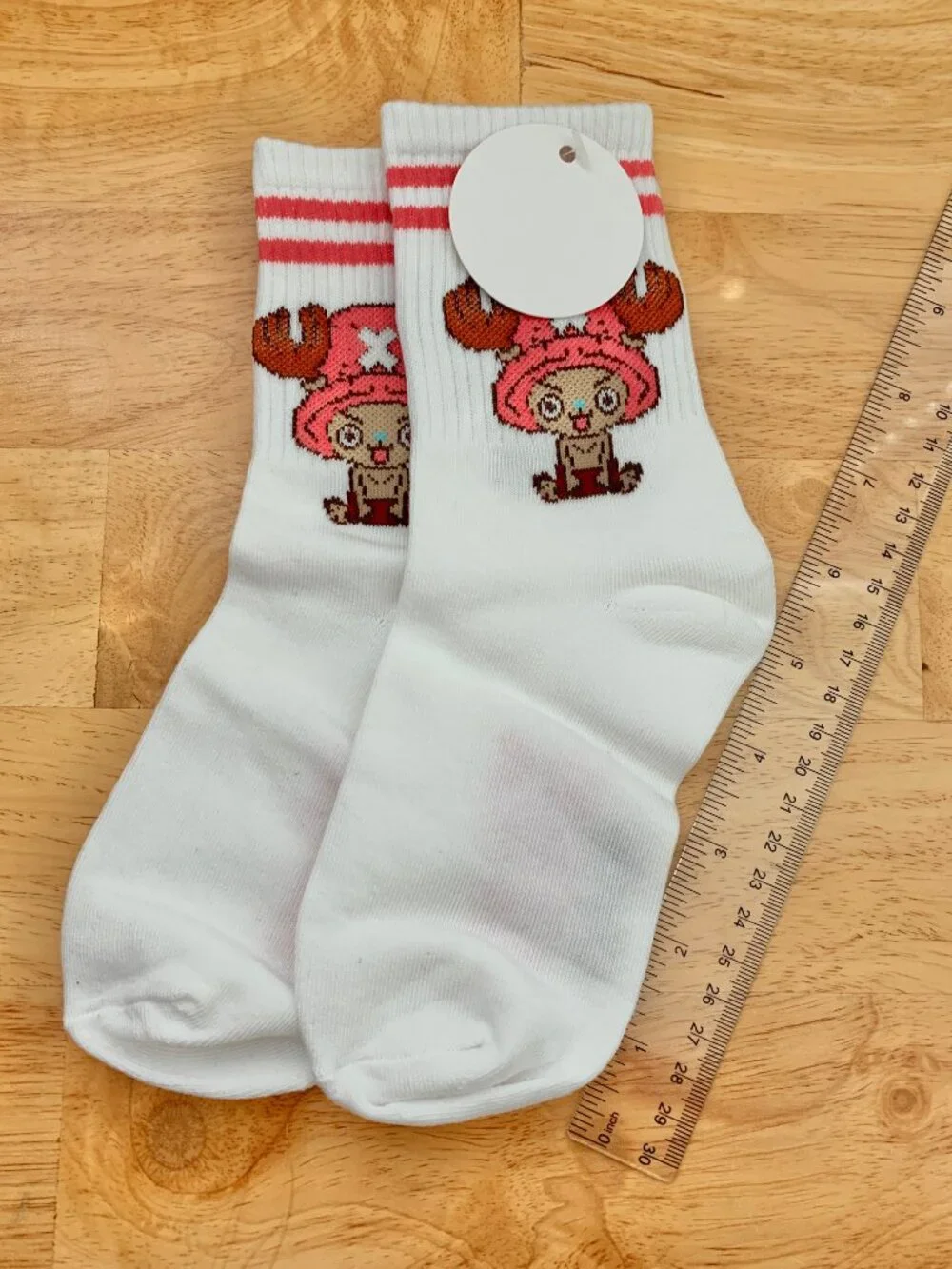 One Piece Tony Chopper Pink White Anime Crew Socks One Size NOT OFFICIAL